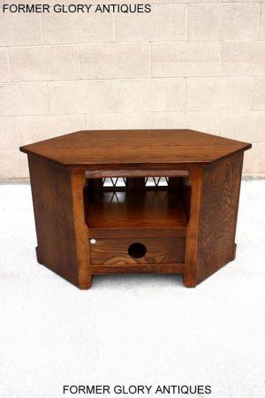 Image 14 of AN OLD CHARM LIGHT OAK CORNER TV DVD CD CABINET STAND TABLE