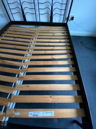 Image 5 of STRIKING IKEA black metal SuperKing size bed frame &mattress