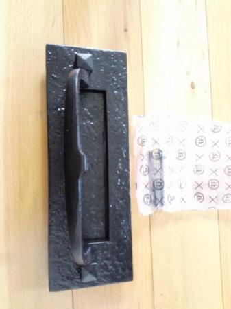 Image 1 of Black metal letterbox, new with fixings