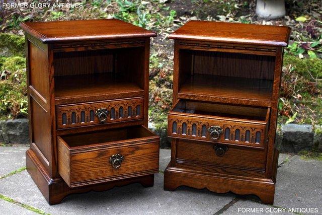 Image 12 of A PAIR OF OLD CHARM LIGHT OAK BEDSIDE CABINETS LAMP TABLES