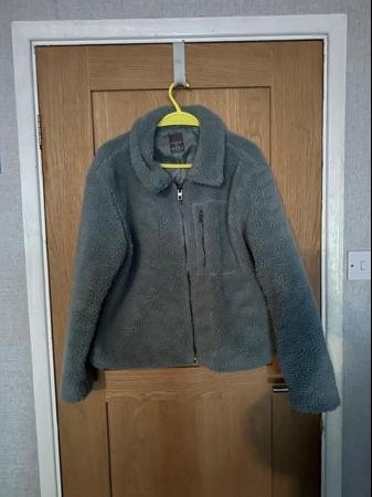 Image 1 of Teddy style coat in duck egg blue