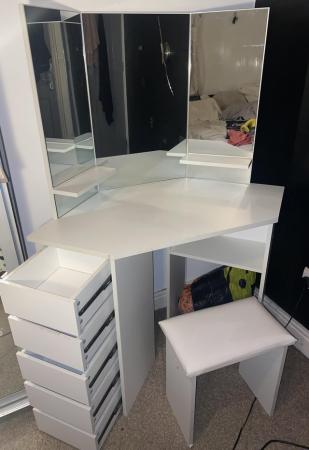 Image 1 of Dressing table / Vanity with stool and mirrors