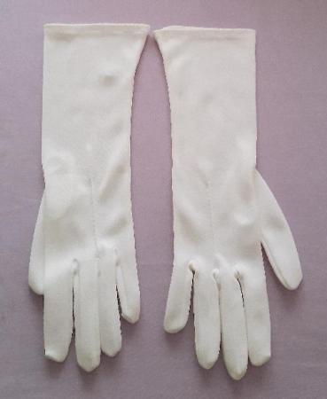 Image 1 of Ladies Vintage Mid Length White Gloves By Millington  Size 7