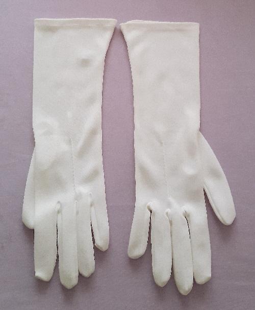 Preview of the first image of Ladies Vintage Mid Length White Gloves By Millington  Size 7.