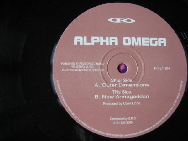 Image 3 of Alpha Omega – Outer Dimensions / New Armageddon – 12” Vinyl