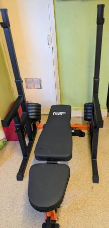 Image 1 of Mirafit weight bench squat rack oads of different weights