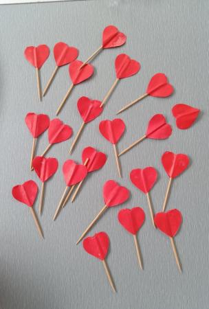 Image 10 of Red Heart Shaped Tin with Party Accessories.