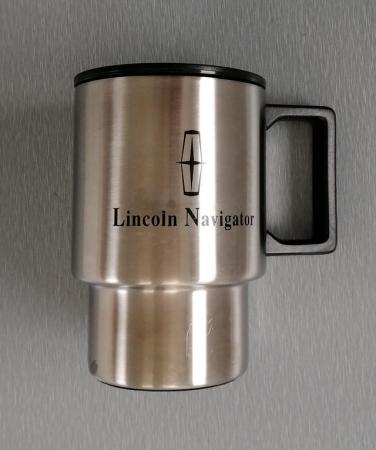 Image 1 of A Lincoln Navigator Travel Mug for Hot and Cold Drinks.