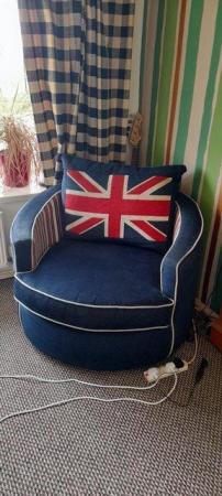 Image 2 of Swivel Easy Chair British Flag Design