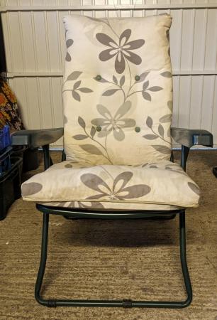 Image 2 of 2 reclining garden chairs with cushions