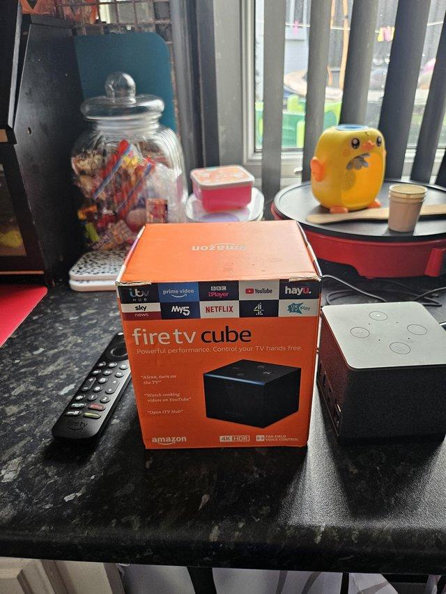 Preview of the first image of Amazon fire cube 4k HDR voice control.