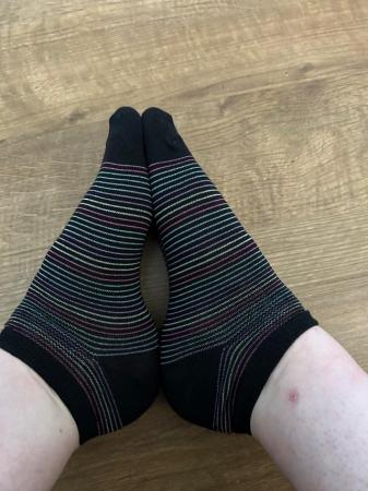 Image 2 of Ladies worn stripey socks