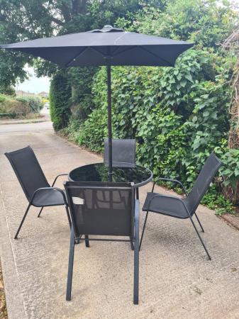 Image 2 of Garden Table, Chairs & Parasol