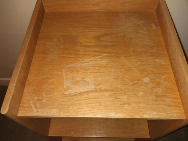 Image 3 of BED SIDE TABLE - 2 OPEN SHELVES. MID OAK COLOUR LOWER PRICE