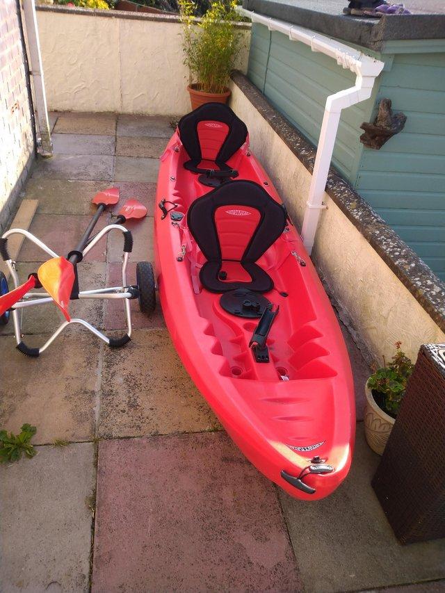 Preview of the first image of Conway Rhosneigr kayak 2 + 1 seats. Oars and seats included..