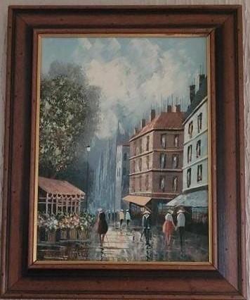 Image 1 of Mary Botto oil painting in wooden frame