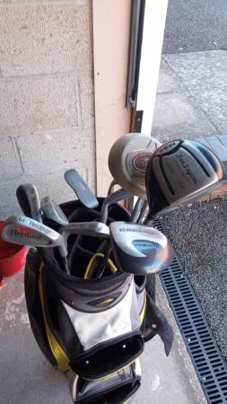 Image 1 of Trolley bag ,power caddy and golf clubs