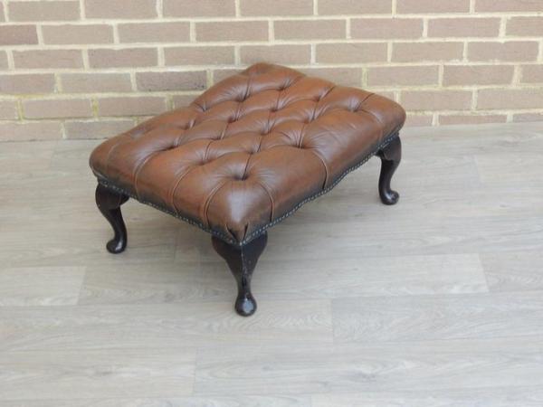 Image 3 of Chesterfield Brown Footstool (Delivery)