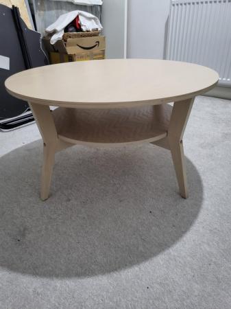 Image 1 of Ikea round oak coffee table