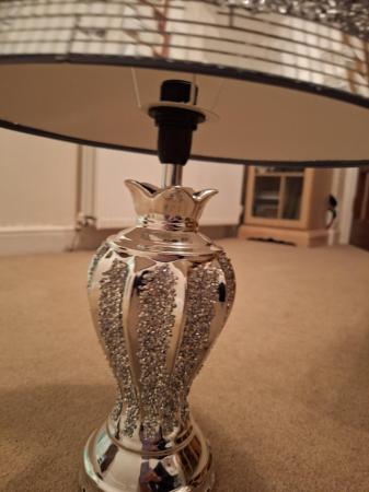Image 1 of Silver embellished table lamps,.