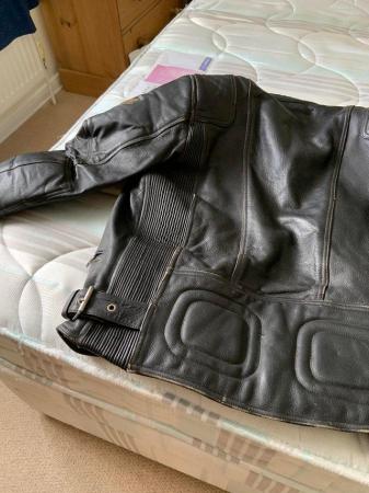 Image 3 of Black Leather Bike Jacket may have the armour