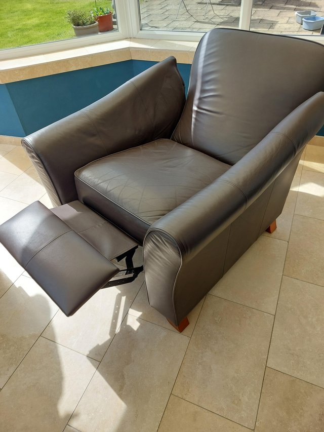 Preview of the first image of Marks and Spencer leather recliner. Excellent condition..
