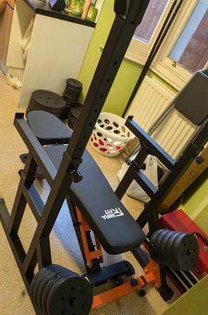 Image 3 of Mirafit weight bench squat rack oads of different weights