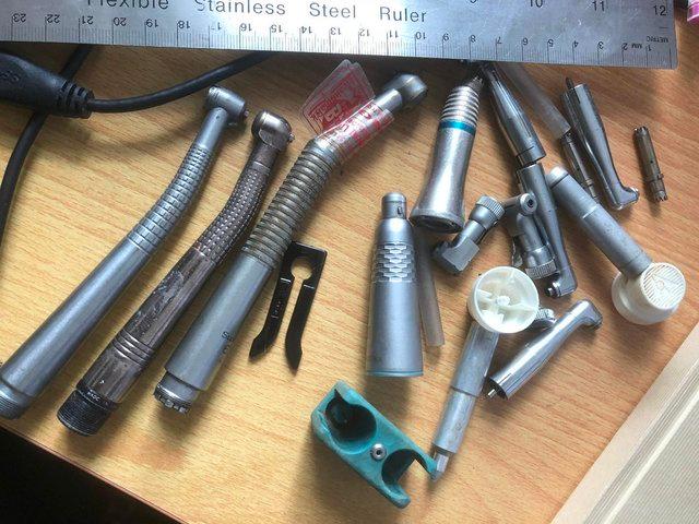 Preview of the first image of miscellaneous vintage dental drill attachments.