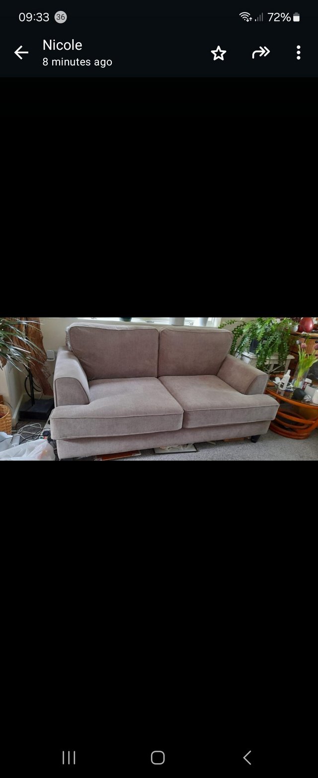 Preview of the first image of Large 2 seater setee. IMMACULATE.  Super Comfy.