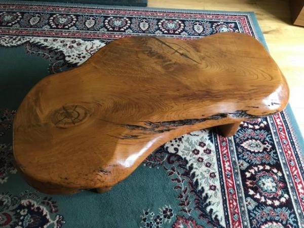 Image 1 of Solid wood coffee table elm? Very heavy