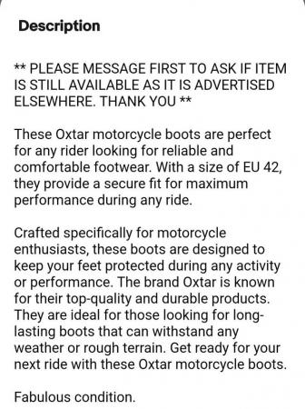 Image 2 of Oxtar Motorbike Boots Size 42