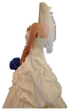 Image 3 of Ivory one shoulder / strapless wedding dress