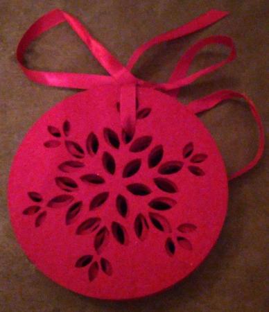 Image 1 of Set of 4 Red Felt Christmas Coasters