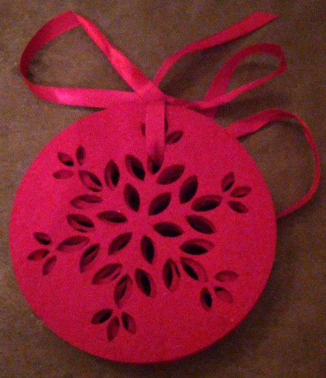 Preview of the first image of Set of 4 Red Felt Christmas Coasters.