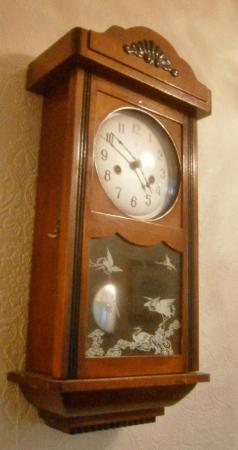 Image 2 of POLARIS 15-day chiming modern clockwork Wall Clock, key/pend