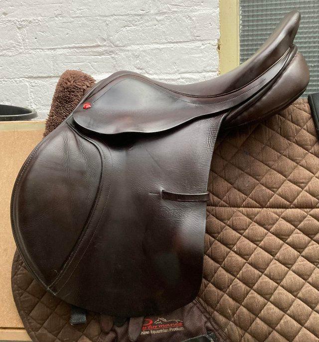 Preview of the first image of Albion jump saddle 17” medium/wide.
