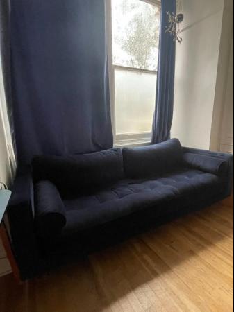Image 2 of Scott 3 Seater Sofa - Navy Blue Velvet