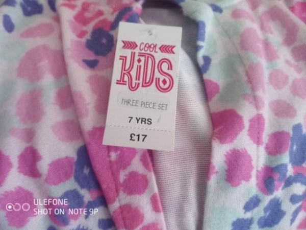 Image 2 of Girls 3 piece pyjama set, age 7 years, brand new with tag