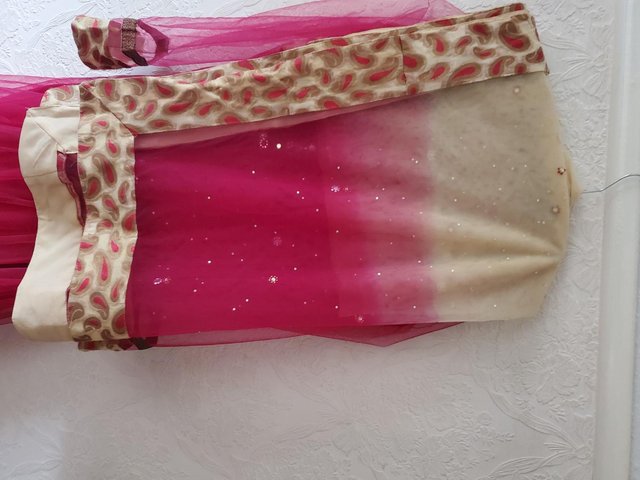 Preview of the first image of Pink frock with dupatta for sale.