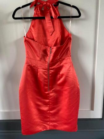 Image 1 of Stunning Lipsy dress size 10 in orange with silver waistband