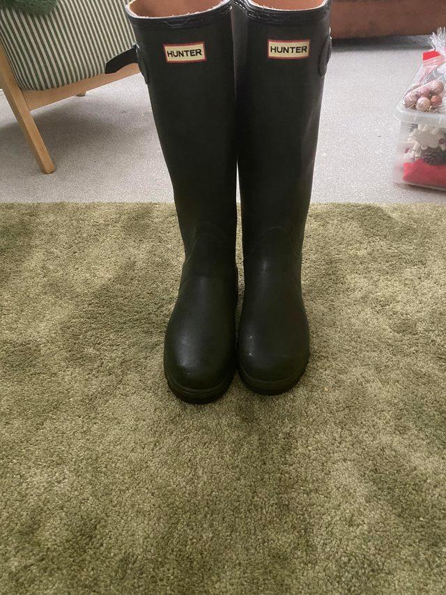 Preview of the first image of Hunter wellington boots for sale.