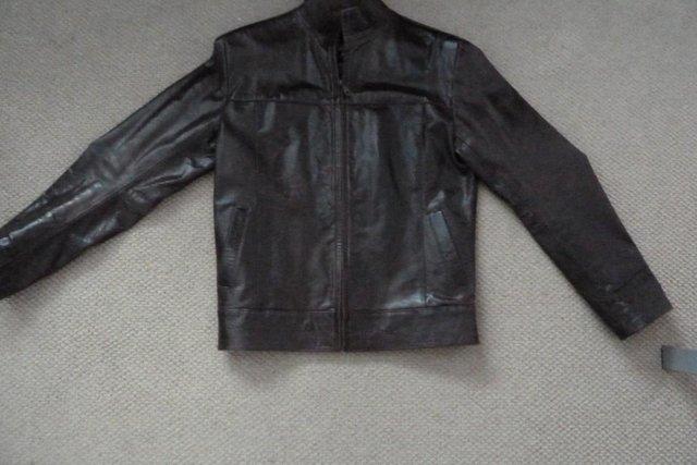 Image 1 of Men's Real Leather  Zip Up Jacket