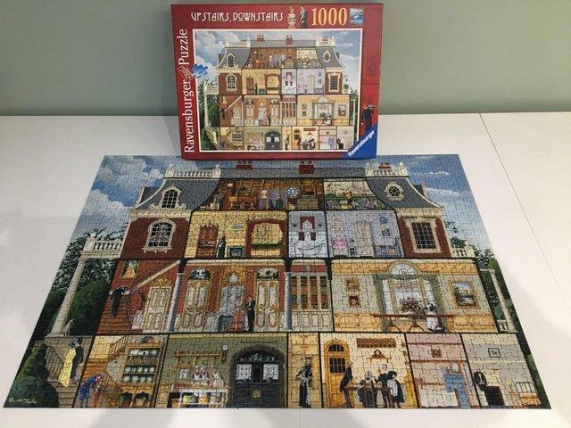 Preview of the first image of Ravensburger 1000 piece jigsaw titled Upstairs Downstairs..