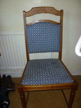 Image 1 of four high-backed dining chairs