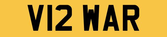 Preview of the first image of V12WAR Number Plate Private Personalised Registration.