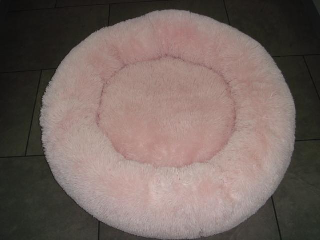 Preview of the first image of Pupnaps Supersoft Calming Dog Pet Donut Bed Large Pink.