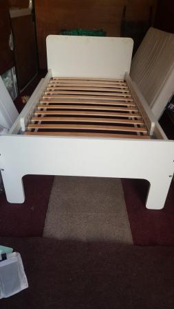 Image 2 of IKEA SLÄKT Ext bed frame with slatted bed base,white, 80x200