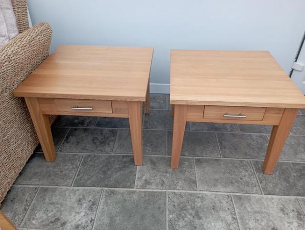 Image 1 of Solid oak side/ coffee tables