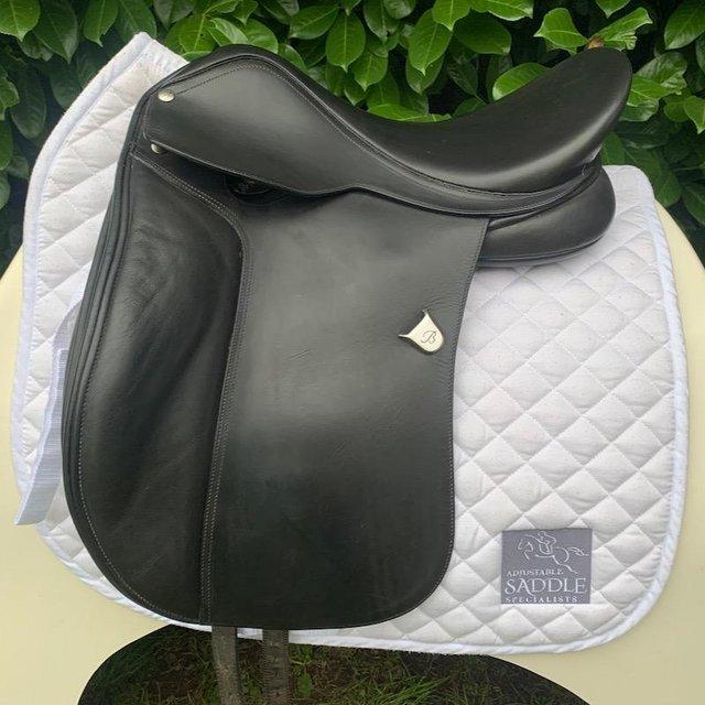 Preview of the first image of Bates Wide  17  inch dressage  saddle.