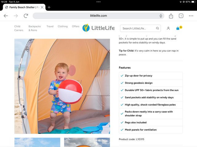 Preview of the first image of Family beach shelter Little Life.